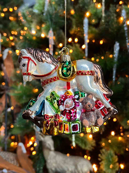 Rocking Horse with Gifts Ornament