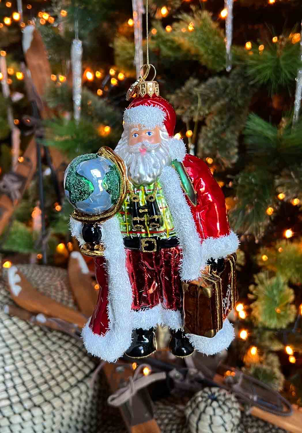 Santa Globetrotter Ornament