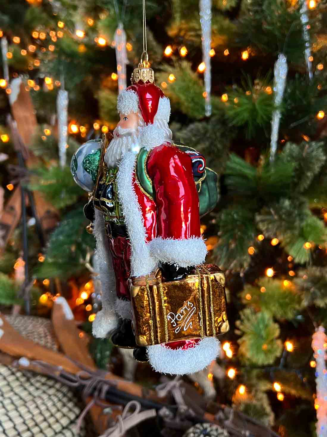 Santa Globetrotter Ornament