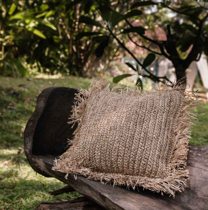 Throw Pillow with filling | Decorative Cushion | Sofa Pillow GANDI made of Raffia