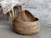 Water Hyacinth Baskets - Set of 2 on concrete