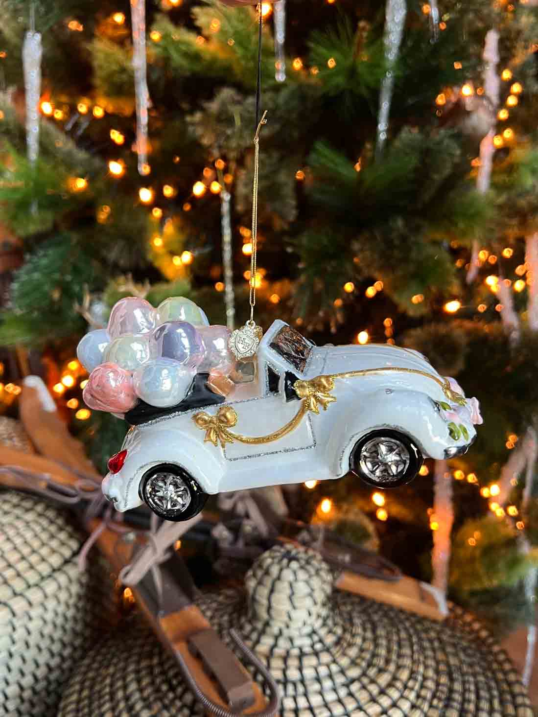 Wedding Car with Balloons Ornament