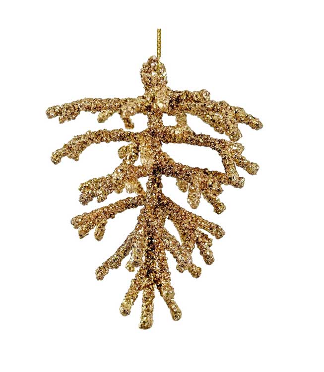 Wire glitter cone gold 12cm