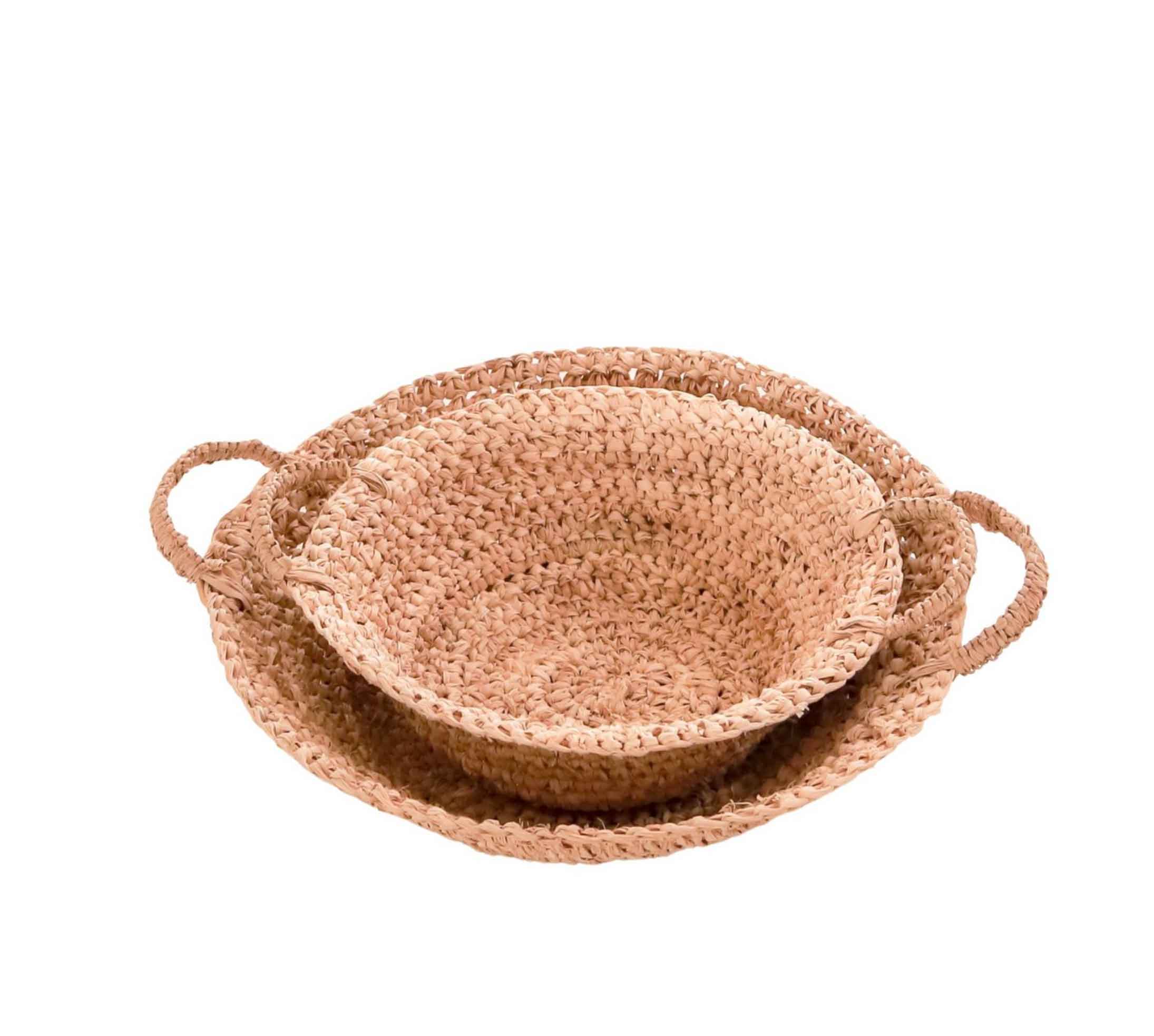 Woven Raffia Bowl | Fruit Bowl made from Light Natural Fibres | Bread Basket RAGA