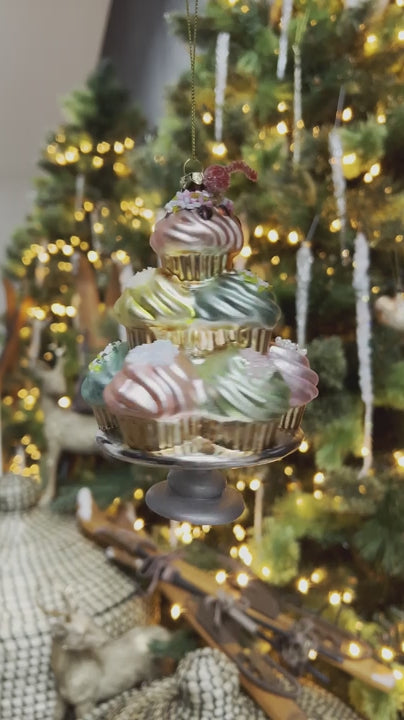 Glass Cupcake Stand Ornament