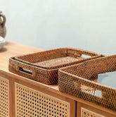 AMAHAI Rectangular Rattan Serving Tray - Prestige Garden Studio