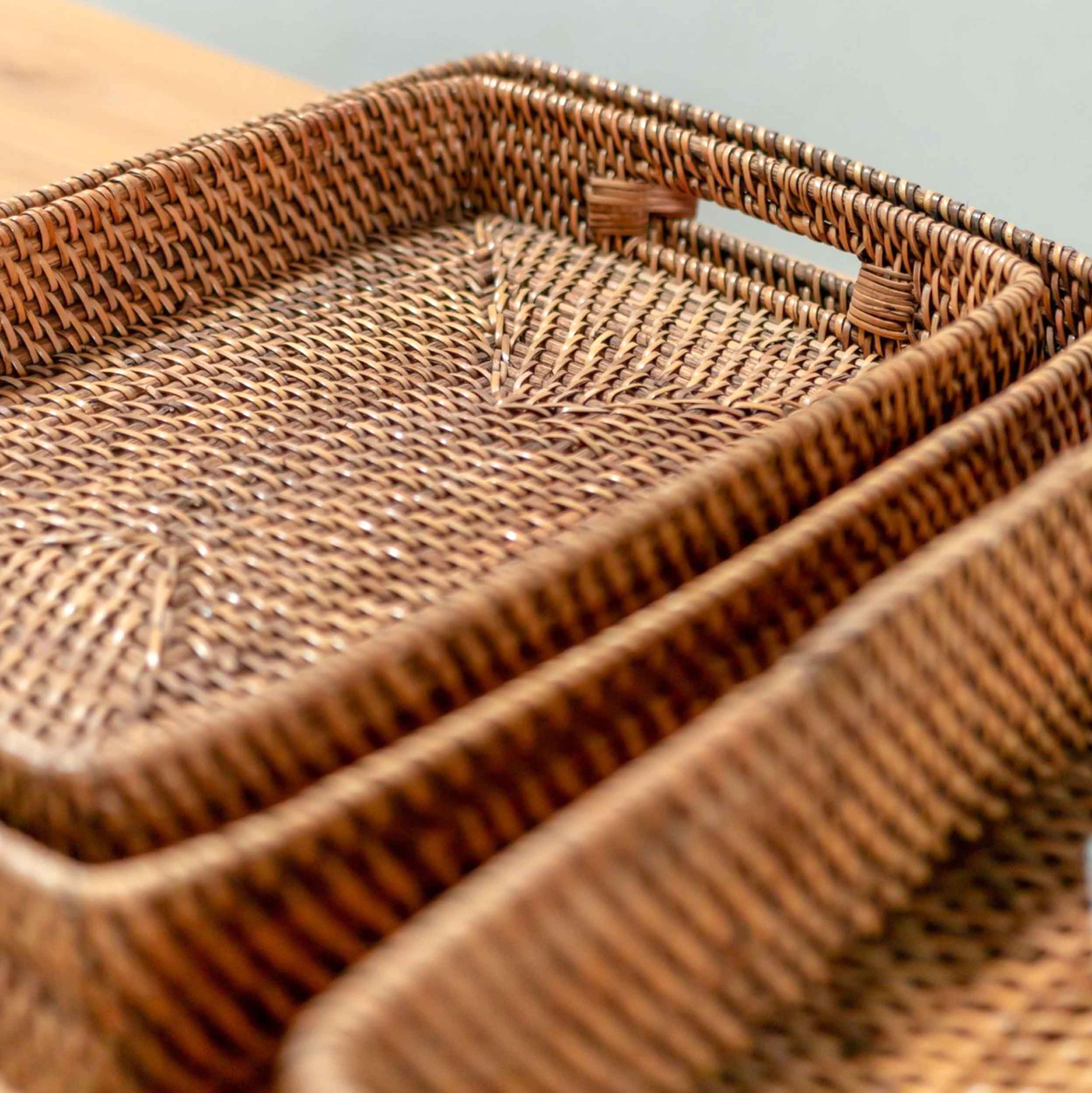 AMAHAI Rectangular Rattan Serving Tray - Prestige Garden Studio