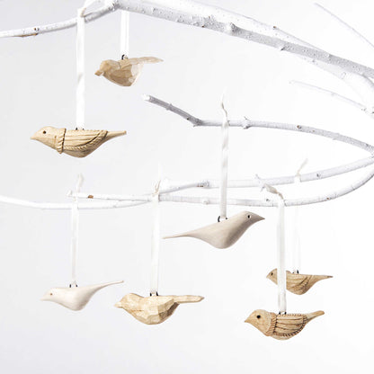 Bird Wooden Ornament - Natural - Prestige Garden Studio