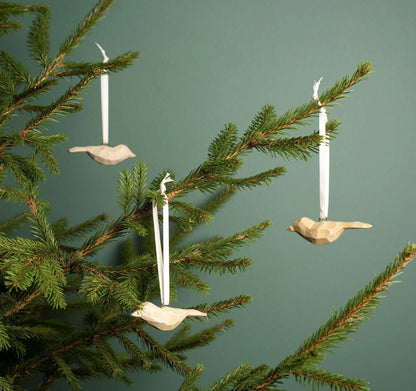 Bird Wooden Ornament - Natural - Prestige Garden Studio