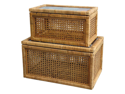 Box in French Wicker with Glass - Prestige Garden Studio