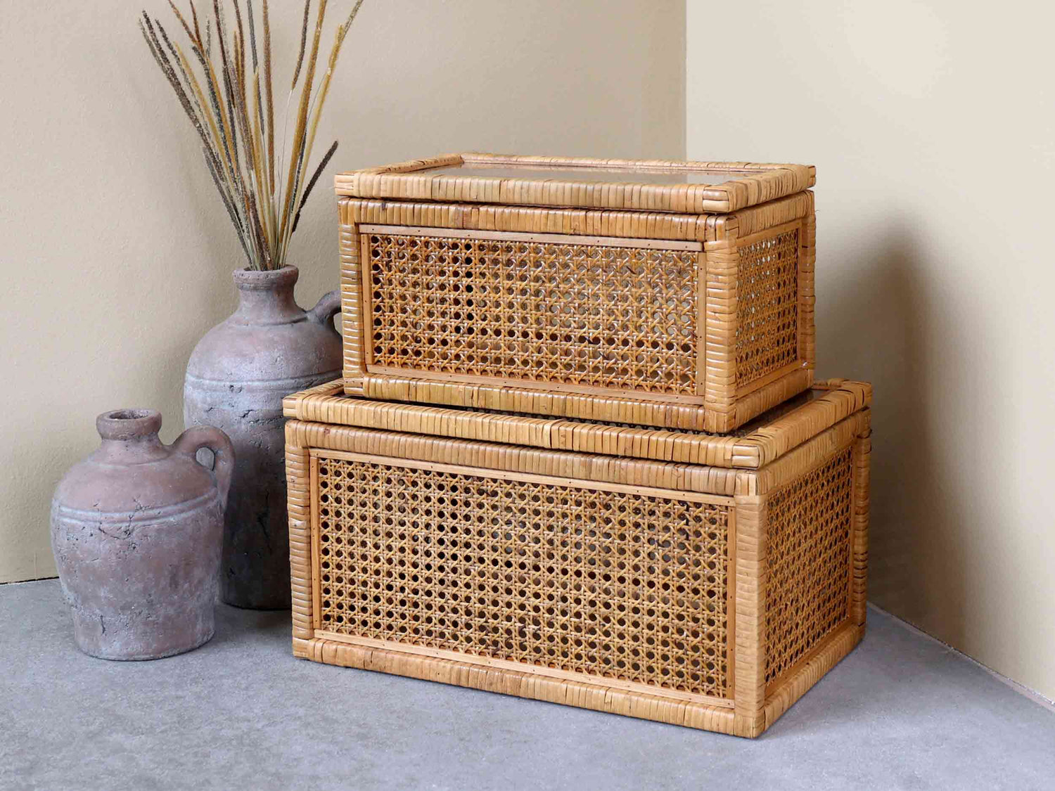 Box in French Wicker with Glass - Prestige Garden Studio